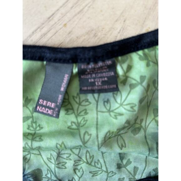 Y2K Cami Tank XL Green Burnt Floral Velvet Corset Fairy Whimsigoth Grunge 1X L - Picture 7 of 13